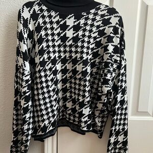 Black and White Houndstooth Sweater